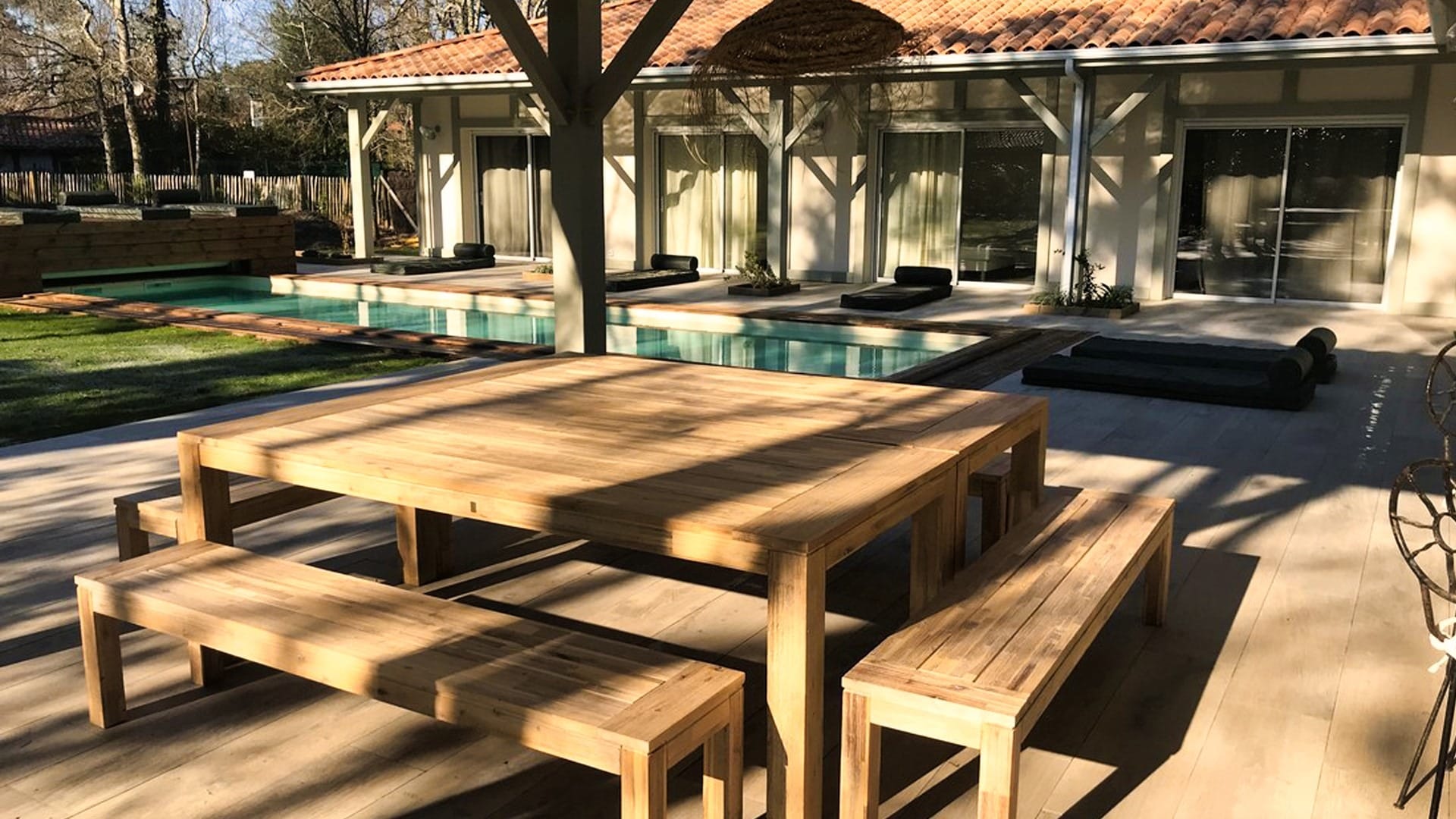 Maison haut de gamme à Moliets (40) avec piscine, 5 chambres et patio extérieur - Maison Landes Habitat Maison Moliets