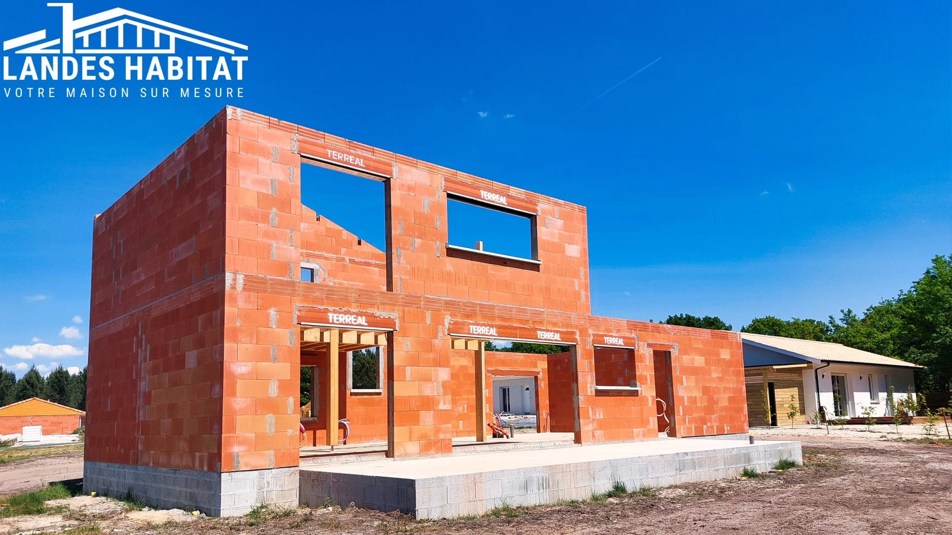 Chantier en cours Lesperon : La maçonnerie avance vite | Landes Habitat